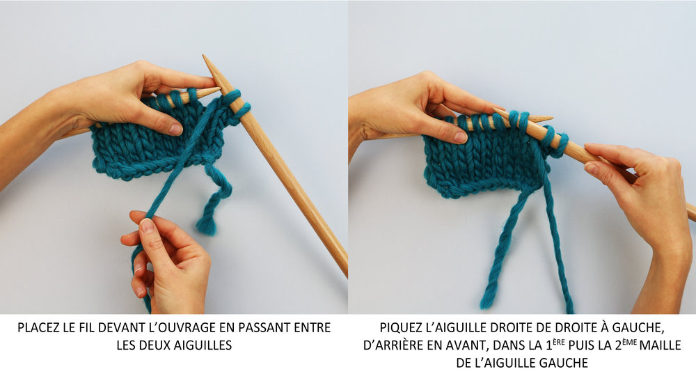 tricoter 2 mailles envers ensemble
